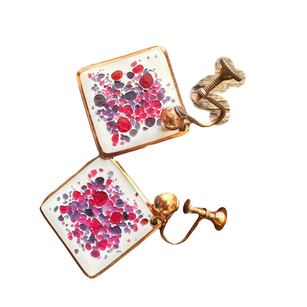 Elegant Copper Square Earrings